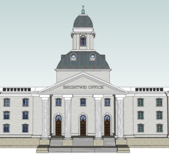 新古典办公楼su模型