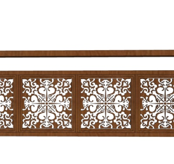 欧式雕花护栏su模型