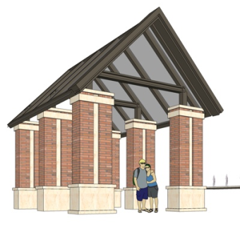 中式廊架凉亭su模型