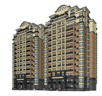 欧式高层公寓su模型