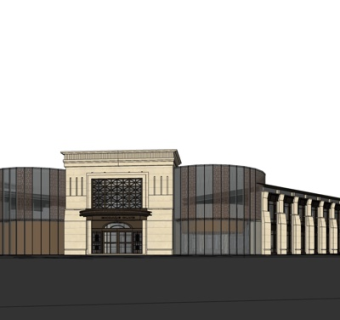 欧式会所外观su模型