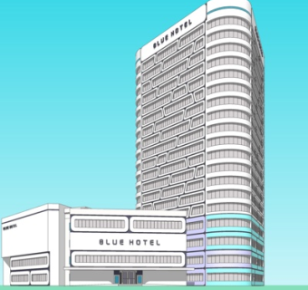 现代酒店外观su模型