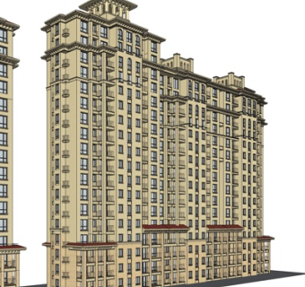 欧式高层公寓su模型