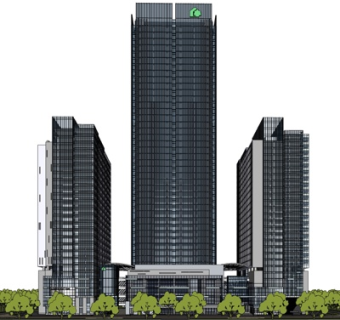 现代高层办公楼su模型