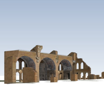 欧式古建废墟su模型