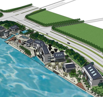 新中式民房规划su模型