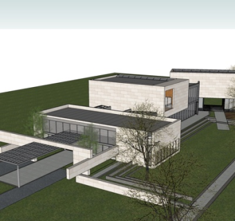 现代办公楼外观su模型