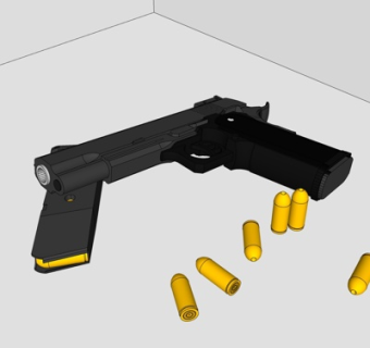 现代手枪su模型