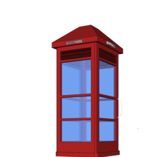 现代电话亭su模型