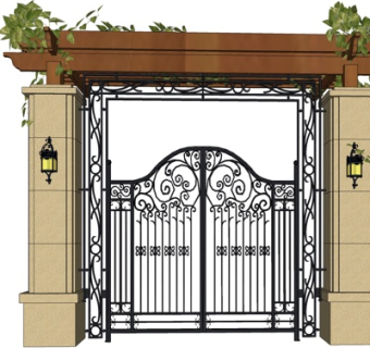 欧式庭院大门su模型