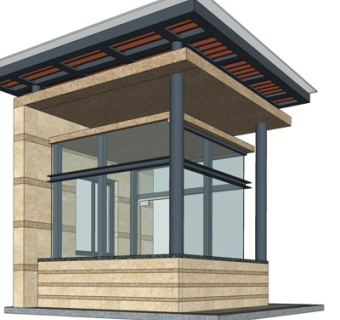 中式廊架凉亭su模型