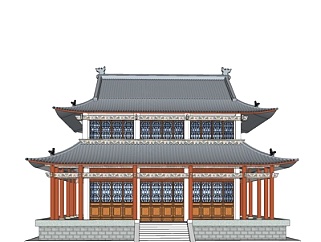 中式阁楼su模型