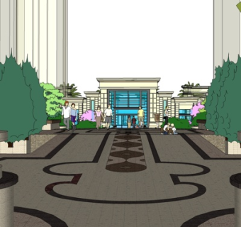 新古典酒店su模型