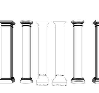 现代柱子su模型