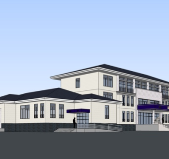 现代公安局外观su模型