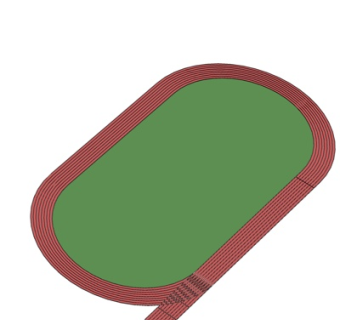 现代塑料跑道su模型