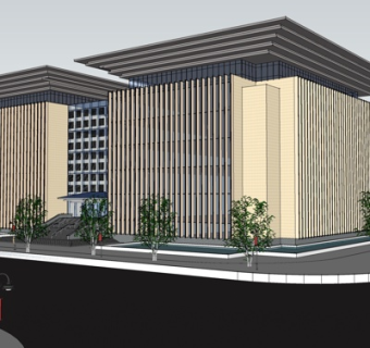 现代酒店su模型