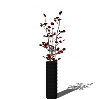 现代花瓶花卉su模型
