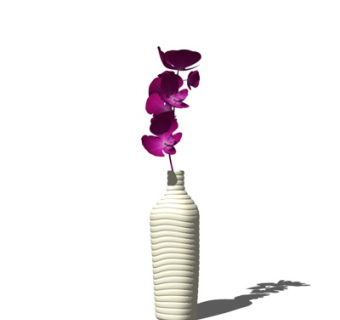 现代花瓶花卉su模型