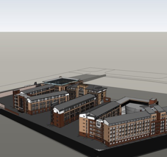 现代办公楼su模型