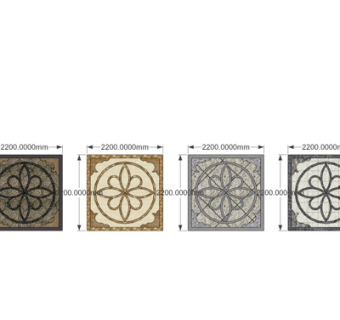 欧式地面瓷砖拼花su模型