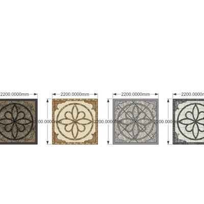 欧式地面瓷砖拼花su模型