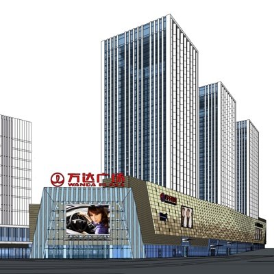 现代沿街商业建筑su模型