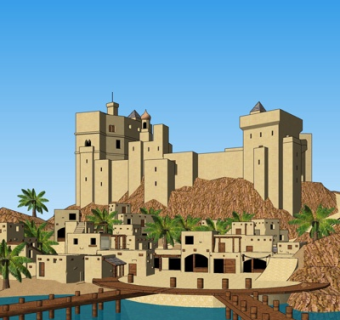 地中海建筑外观su模型