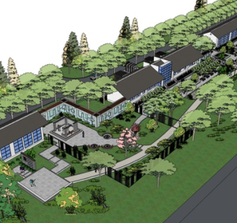 新中式房屋建筑su模型