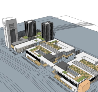 现代办公楼su模型