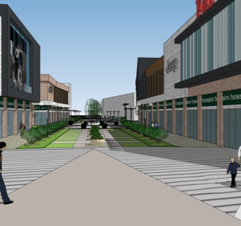 现代商业街su模型