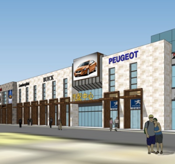 现代沿街商业建筑su模型