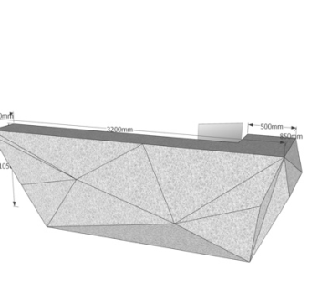 现代石台su模型