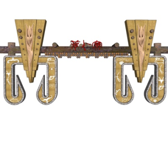 中式门头构件su模型