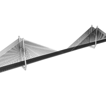 现代跨河大桥su模型