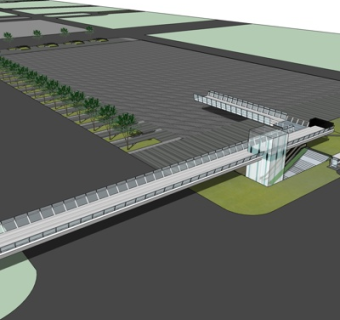 现代人行天桥su模型