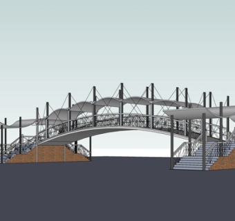 现代人行天桥su模型