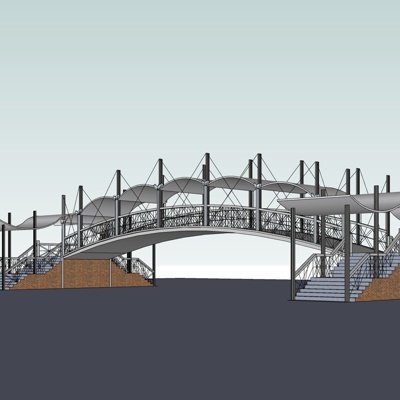 现代人行天桥su模型