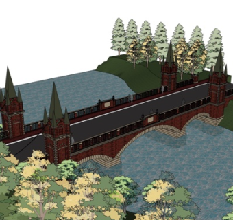 欧式桥梁su模型