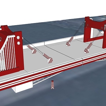 现代跨河大桥su模型