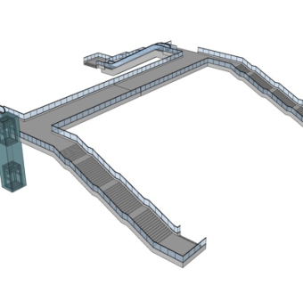 现代人行天桥su模型