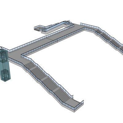 现代人行天桥su模型