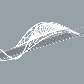 现代跨河大桥su模型