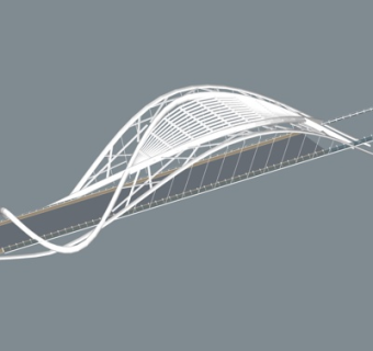 现代跨河大桥su模型