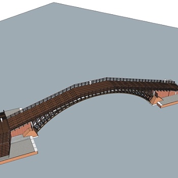 新中式桥梁su模型