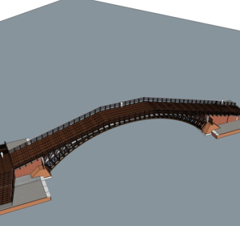 新中式桥梁su模型