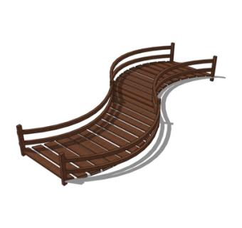 中式木桥su模型