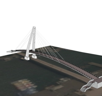 现代跨河大桥su模型