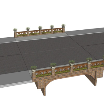 现代跨河大桥su模型