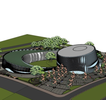 现代办公楼su模型